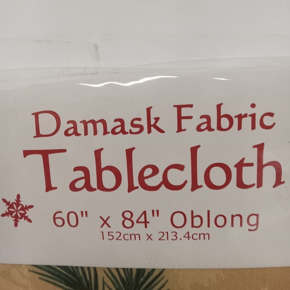 NEW Oblong Cloth Christmas Tablecloth 60"×84  Gold - Picture 4 of 4